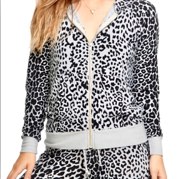 Chaser Leopard Print Hoodie Size XS - Picture 3 of 7